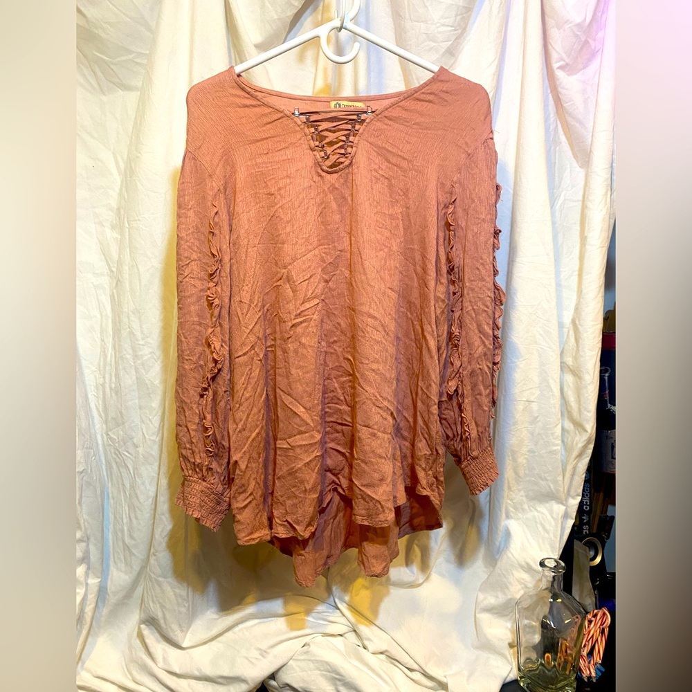 Democracy xl long sleeve shirt rose